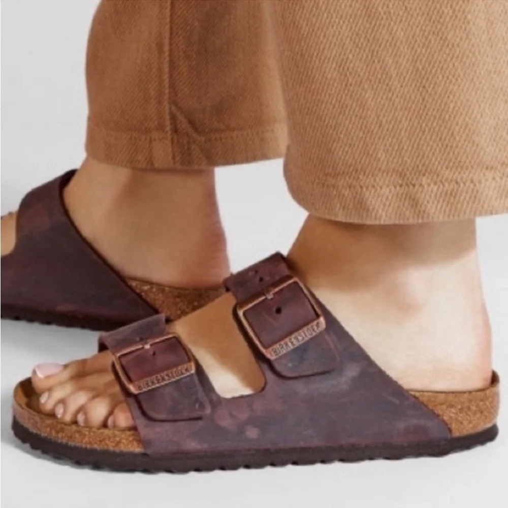 BIRKENSTOCK Arizona habana oiled leather 38 US 7-7.5 brown gently used/ unisex